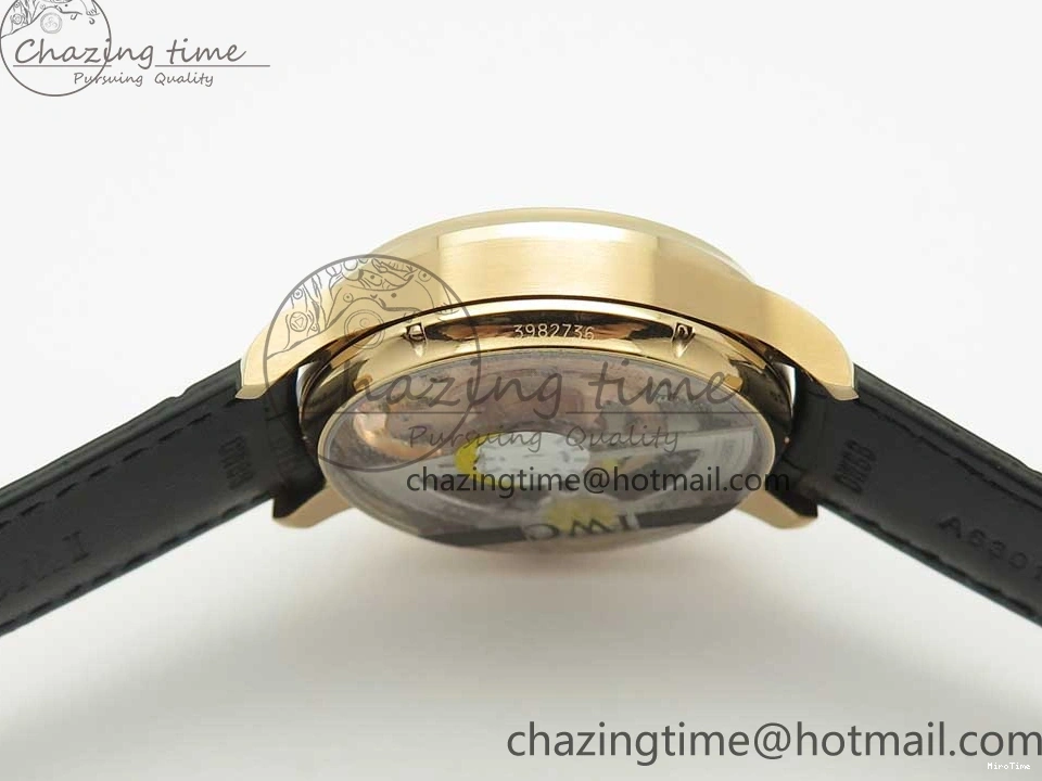 MIROTIME 1220 Portuguese Tourbillon IW5046 RG ZF Best Edition Gray Dial on Black Leather Strap SmoothTexture 7142